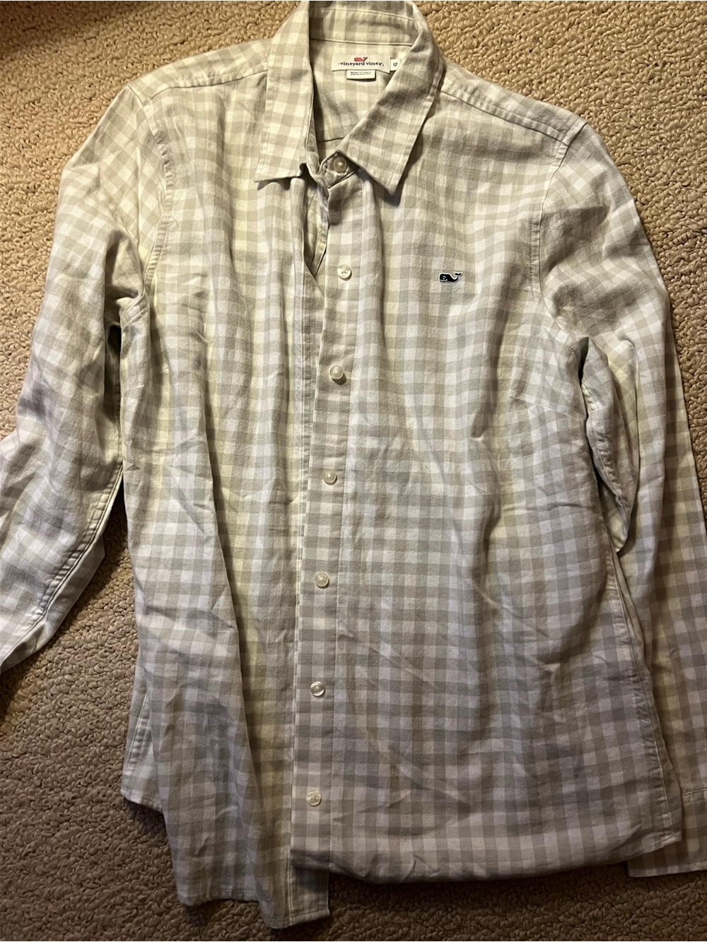 Vineyard Vines Women’s Gray Check Button-Down Shirt